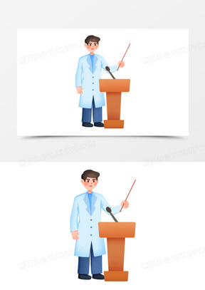 手绘卡通医疗讲座免抠素材