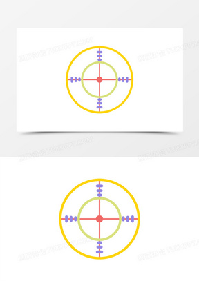 手繪彩色瞄準靶心元素