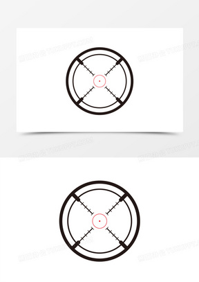 矢量简约黑红准星元素