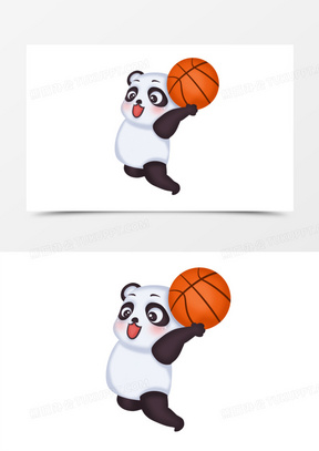 熊猫玩球简笔画图片