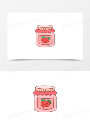 卡通手绘免抠草莓酱元素