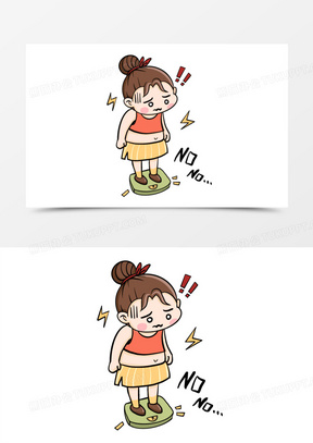 卡通减肥表情包免抠元素