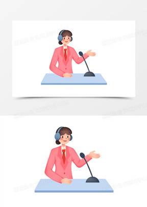 主持卡通图片素材