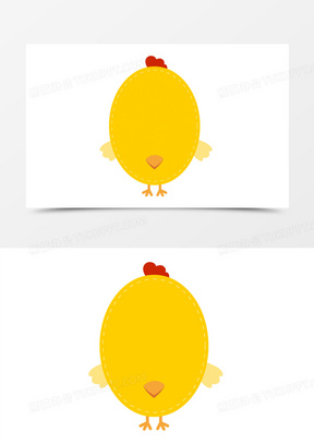 一组卡通动物文本框合集之小鸡素材