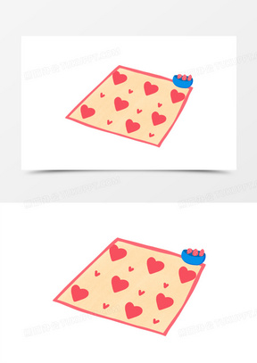 卡通手绘野餐垫野餐布元素