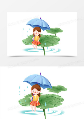 荷叶是小朋友的雨伞