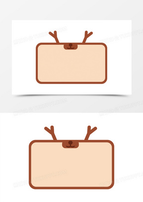 简约小鹿卡通动物边框素材