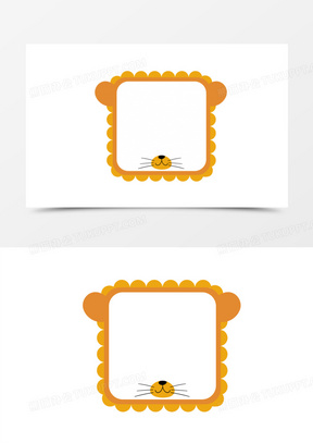 卡通手绘狮子文本框元素