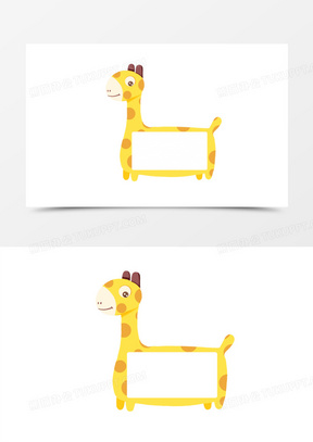 卡通长颈鹿文本框对话框元素1653卡通动物长颈鹿文本框元素210长颈鹿