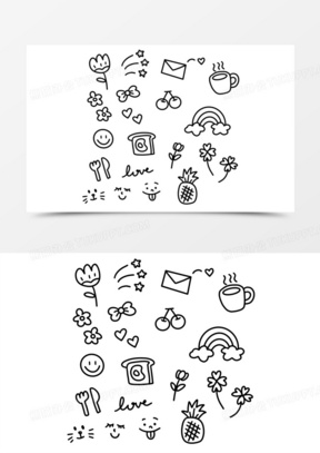 可爱手帐简笔画元素