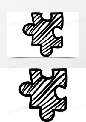 拼图形状的手工绘制图标