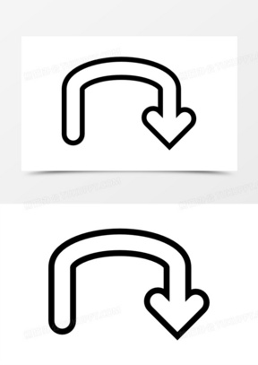 向下箭头的曲线图标