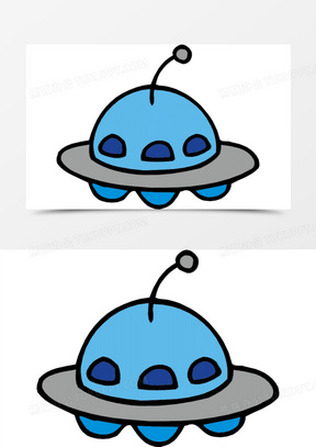 矢量卡通外星飞船