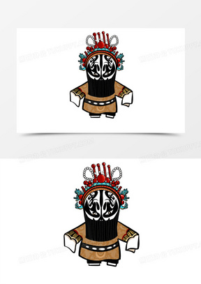 卡通q版京剧戏曲净角角色人物元素