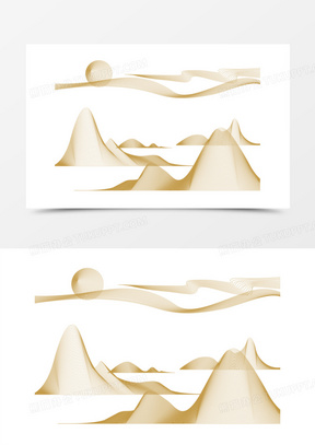 国风山水插画素材高清