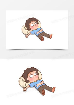 卡通男生葛优瘫葛表情包 素材