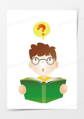 2550男孩拿着放大镜思考问题元素7529手绘卡通上课思考问题的男同学