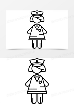 女警察图片卡通简笔画