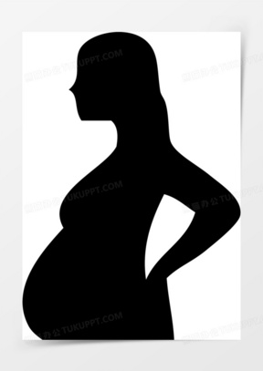 孕妇妈妈感恩人物剪影