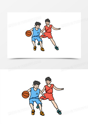 打篮球漫画手绘图片