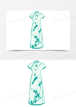 旗袍花纹图案设计图片大全_熊猫办公