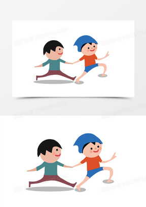 卡通两个小朋友手拉手图片大全