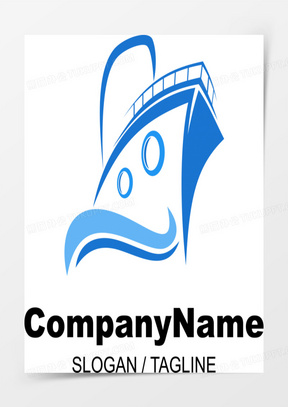 矢量海浪大轮船logo