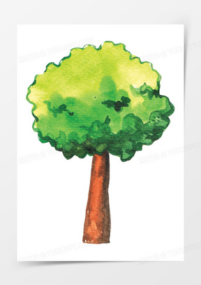 绿色卡通环保大树