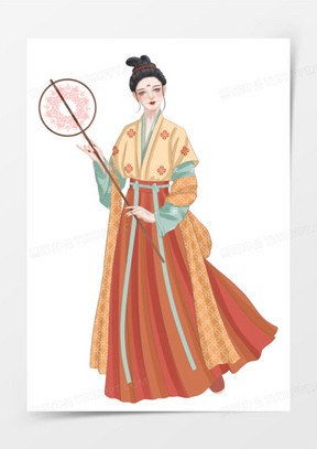 手绘古风美女女子人物素材