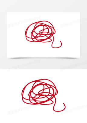 红色一团糟线条装饰素材