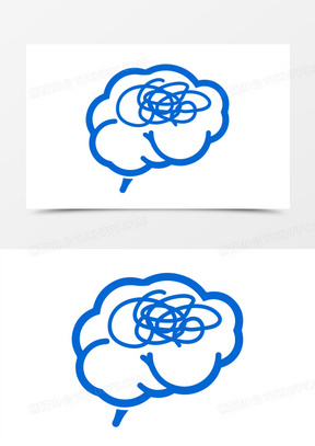 蓝色一团糟线条装饰素材