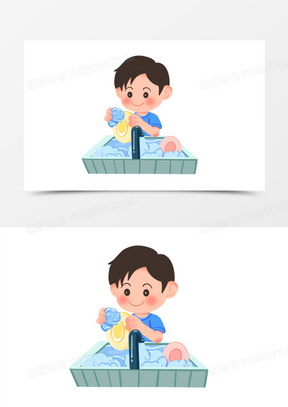 做家务的图片卡通人物下载_熊猫办公