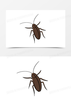 手绘害虫蟑螂元素