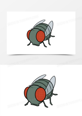 苍蝇简笔画彩色简单图片