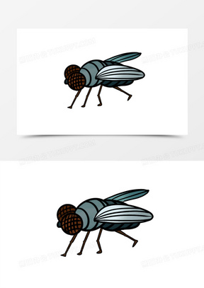 卡通简笔画苍蝇元素素材