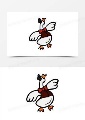 卡通拟人大白鹅素材