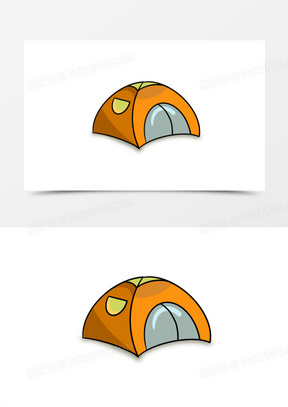 卡通简笔画户外帐篷素材