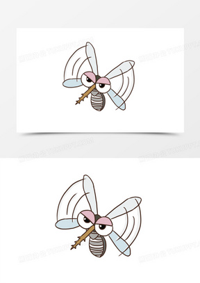 手绘卡通蚊子免抠元素