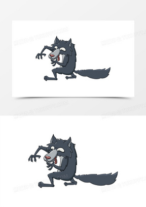 卡通大尾巴狼狡猾狡诈猾黠素材