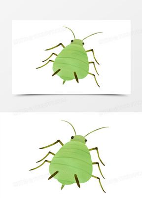 卡通蚜虫绿色害虫元素
