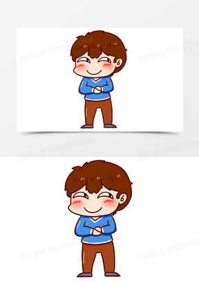 卡通狡猾坏笑人物免抠元素