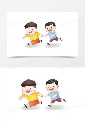 小孩嬉戏打闹图片