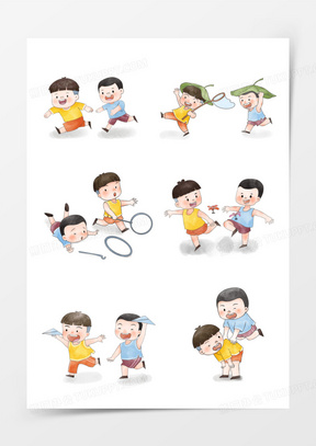 小孩嬉戏打闹图片