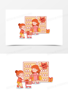 超市卡通图片大全可爱简笔画下载_熊猫办公