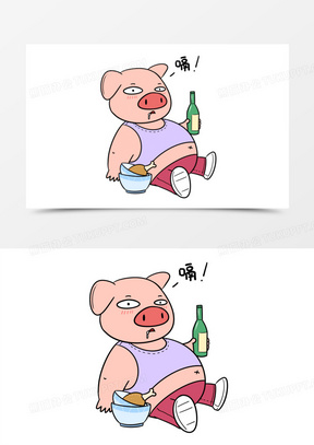 卡通小猪吃饱打嗝表情包素材80手绘卡通小猪吃饱了表情包素材50创意
