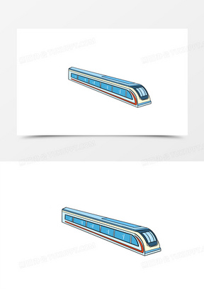 卡通地铁简笔画免抠元素