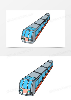 卡通简笔画地铁免抠元素