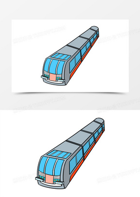 卡通簡筆畫地鐵免摳元素