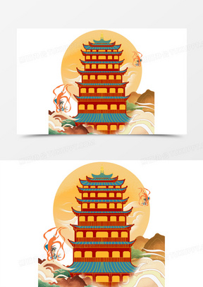 敦煌莫高窟图片简笔画彩色