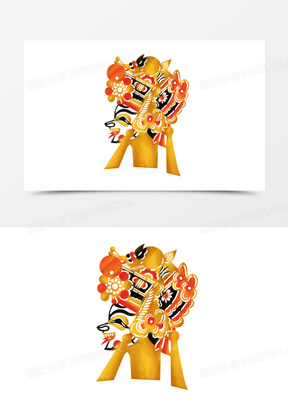 手绘插画风皮影头部装饰系列二元素